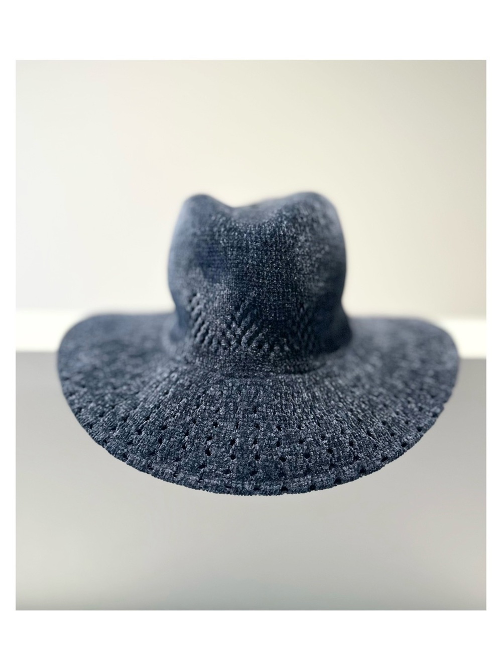 Anthropologie Wide-Brim Fedora - Navy Blue - Picture 4 of 5